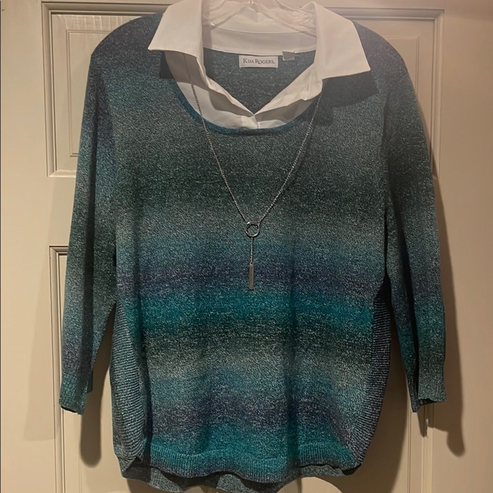 Kim Rogers Blue Crew Neck Sweater